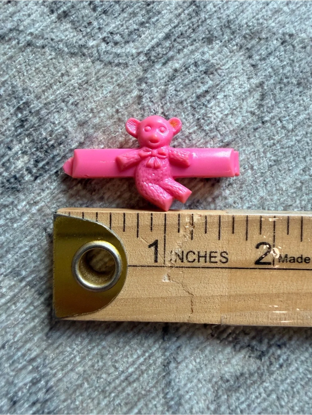 Vintage Pink Teddy Bear Hair Clip for Kids. Mine from the 80’s. Retro fun